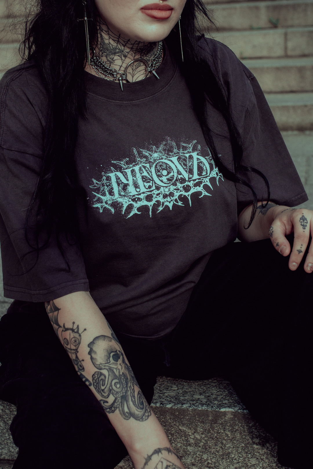T-Shirt Oversized NEOVA Faded Black